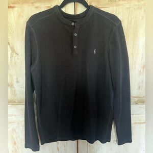 ALLSAINTS black Henley shirt (S)